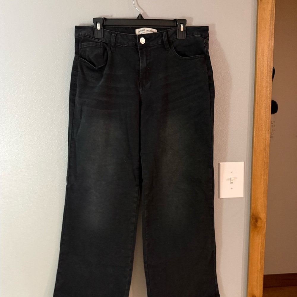 GOGO Women's Black Straight Leg Jeans
